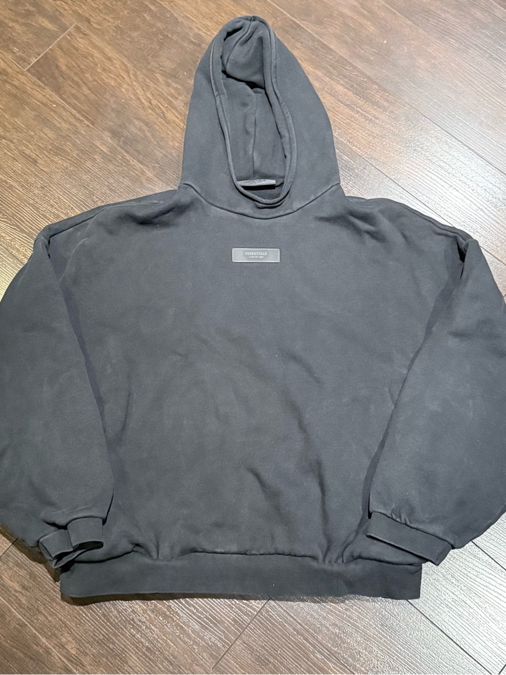 Fear of God Essentials Black Hoodie Pullover Sweatshirt Men’s Size XL Oversized - Picture 2 of 15
